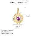 wholesale S925 Sterling Silver French Retro Irregular Heart Pendant Necklace With Inlaid Rhombus Color Zircon-0-5