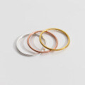 wholesale S925 Sterling Silver 12mm Thin Plain Circle Ring Minimalist Line Ring INS Fashion Simple Jewelry R00262-0-0