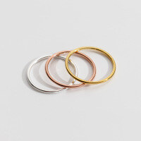 wholesale S925 Sterling Silver 12mm Thin Plain Circle Ring Minimalist Line Ring INS Fashion Simple Jewelry R00262-S925 Silver Ring Silver Size 4