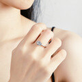 925 Silver Moissanite Ring Four Prong Sparkling Women's Jewelry-0-3