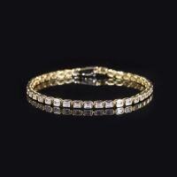 wholesale S925 Sterling Gold-Plated Moissanite 25mm Tennis Chain Bracelet for Women Square Geometric Hip-Hop Style-2.5mm Moissanite Bracelet 7 inches (approximately 17.7cm)