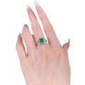 wholesale S925 Silver Ring, ZHUO Zhifang Jewelry Live New Style 7*7 Emerald Simulation Diamond Ring for Foreign Trade Hot Sale-0-4