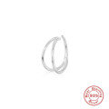 wholesale S925 Sterling Silver Double Ring Nose Ring Micro-Set Elegant Ear Clip Earring-0-4
