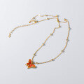 wholesale S925 Sterling Silver Red Butterfly Necklace with Exquisite, Artistic, and Minimalist Design Y01631-0-4