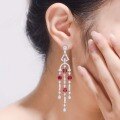 wholesale 925 silver gold-plated lab-grown ruby earrings for women with tassels, a new hot sale on TikTok Live-0-4