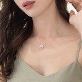 wholesale Sterling Silver New Korean Christmas Gift Snowflake Necklace Simple and Versatile Pearl Pendant Collarbone Chain Wholesale-0-1