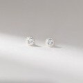 wholesale S925 Sterling Silver Exquisite, Minimalist, Small, Elegant, Niche-Designed Square Diamond-Encrusted Floral Edge Stud Earrings M06005-0-4