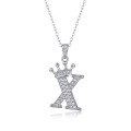 wholesale 925 silver popular 26-letter alphabet necklace for women, stylish and elegant moissanite cross-border collarbone chain-0-28