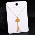Sterling Silver Gilded Diamond-Cross Pikaxiou Pendant Necklace-0-9