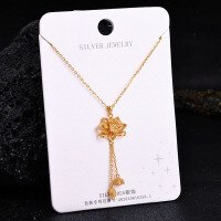 Sterling Silver Gilded Diamond-Cross Pikaxiou Pendant Necklace-S925 Sterling Silver YD-8472 925 Silver