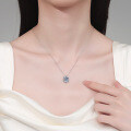 S925 Sterling Silver Moissanite Opera Pendant Necklace, Women's Elegant Luxury Fashion-0-2