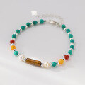 wholesale S925 silver fresh and sweet ins-style niche design synthetic turquoise pearl bracelet S7679-0-2