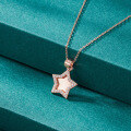 wholesale S925 Sterling Silver Korean and Japanese Style Zircon Star Pendant Necklace, Dainty and Fresh Star Accessory Choker, Wholesale Sweet Style Necklace for Women-0-0