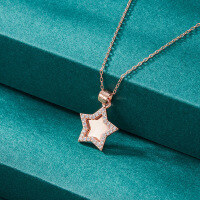 wholesale S925 Sterling Silver Korean and Japanese Style Zircon Star Pendant Necklace, Dainty and Fresh Star Accessory Choker, Wholesale Sweet Style Necklace for Women-Single Pendant - Without Chain 925 Silver