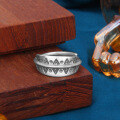 wholesale S925 Sterling Silver Vintage Retro Handmade Unisex Ethnic Style Open Ring-0-2