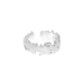 wholesale S925 Sterling Silver JT557 Korean Version INS Niche Design Minimalist Versatile Irregular Surface Texture Adjustable Ring-0-4