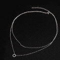 wholesale Metal material, minimalist double-layer circle necklace for women with micro-set zircon, trendy understated line collarbone chain-0-2