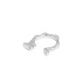wholesale S925 Sterling Silver Korean Version INS Niche Design Minimalist Versatile Irregular Concave-Convex Surface Open Adjustable Ring for Women-0-5