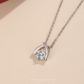 wholesale Metal Material 925 Silver Moissanite Pendant New Model Popular Fashion Elegant Women Exquisite Simple Choker Necklace Live-0-2