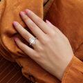 wholesale S925 Sterling Silver Marquise Zircon Ring for Women, European and American Personalized Fashion Dazzling Shiny Ring Factory Dropshipping-0-3