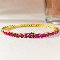 wholesale 925 Silver New Style Pigeon Blood Red Full-Diamond Red Diamond Bracelet, Classic Daily Fashion OL Live Streaming Style, Drop Shipping-B112 Pigeon Blood Red Bracelet 16cm