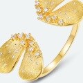 wholesale S925 silver gold-plated original design creative butterfly Italian brushed ring women's light luxury style jewelry wholesale-0-4