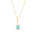 wholesale S925 silver gold-plated Japanese-style delicate vintage natural turquoise pendant necklace for summer new jewelry collection-0-0