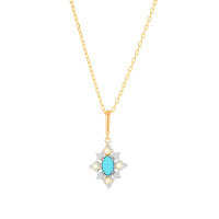wholesale S925 silver gold-plated Japanese-style delicate vintage natural turquoise pendant necklace for summer new jewelry collection-Versatile tail chain with adjustable nude link>925 silver