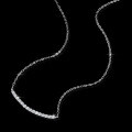 Sterling Silver Moissanite Pendant Necklace, Women's Smile Locket Collarbone Chain-0-1