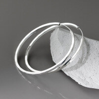 wholesale 990 Sterling Silver Square Engraved Minimalist Ins Style Hoop Earrings Fashion Trendy Cool Ear Accessories M02997-A pair of 990 pure silver 30MM&gt;