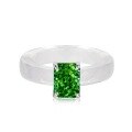 wholesale Metal material first, cross-border foreign trade gemstone ring for women, unique and distinctive crystal setting, 8A Radiant snowflake-cut colored zircon ring-0-7