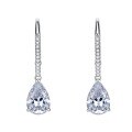 wholesale S925 Sterling Silver Style 7*10mm Pear-Shaped Minimalist Zircon Earrings Cross-Drop Shipping-0-4