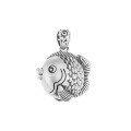 wholesale S925 Sterling Silver Retro Antique Matte Craft Cute Kissing Pouty Fish Koi Pendant for DIY Pairing-0-4