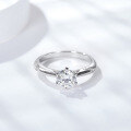 wholesale S925 silver plated with 18k gold classic 1-carat 2-carat six-prong moissanite ring-0-3