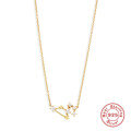 wholesale S925 Sterling Silver New Zodiac Star Pendant Necklace with Diamonds, Trendy and Popular-0-9