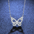 S925 Sterling Silver Moissanite Butterfly Pendant Necklace-0-0