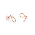 wholesale 14K Rose Gold, 9K Gold, 18K Yellow Gold AU750 Plain Gold Twist Stud Earrings Linear Earrings Wholesale for Women-0-1