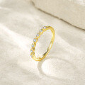 18K Yellow Gold Plated 925 Silver Moissanite Stackable Ring-0-2