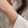 wholesale S925 Sterling Silver Round Rainbow Zircon Bracelet for Women, Small Batch Design, Ins Versatile Simple Sweet Style Hand Accessory-0-2