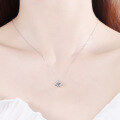 wholesale PT950 gold-plated S925 sterling silver necklace for women with love cube pendant and moissanite-0-3