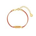 wholesale S925 Sterling Silver Snake Year Red Rope Bracelet for Women, Original Design Red Braided Cord Gift-0-4