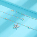 wholesale Sterling Silver S925 Small Five-Point Star Necklace for Women, Minimalist Design, Light Luxury Collarbone Chain, Star Pendant, Poizon Same Style, Christmas-0-1