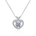 wholesale Metal Material New Love One Carat Moissanite Necklace for Women Romantic Confession Small Design Heart-shaped Collarbone Chain Wholesale-0-4