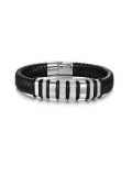 wholesale S925 silver cross-border trendy men's high-end business woven leather bracelet European and American foreign trade hit wholesale-0-5