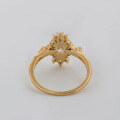wholesale S925 Silver Plated with 14K Gold, Japanese Fashion Light Luxury Style White Zircon Ring-0-4