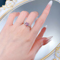 wholesale S925 Silver New Style 70 Carat Pink Sapphire Ring Exquisitely Sweet Princess Style Fresh and Delicate Live Broadcast Item-0-3