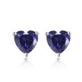 wholesale S925 Sterling Silver Fashion Minimalist Women's Zodiac Birthstone Cubic Zirconia Heart-shaped Stud Earrings-0-16