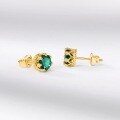 wholesale S925 Sterling Silver New Fashionable Light Luxury Retro Lab-Grown Emerald Stud Earrings for Women Wholesale from Manufacturer-0-0
