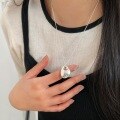 wholesale S925 Sterling Silver Korean Style Dough Pendant Necklace for Women, Small Batch Design, Luxury Minimalist Collarbone Chain with a Premium Feel-0-1