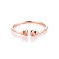 wholesale 18K rose gold and 9K yellow gold minimalist heart-shaped ring for women, custom-made and direct from manufacturer with logo printing-0-1